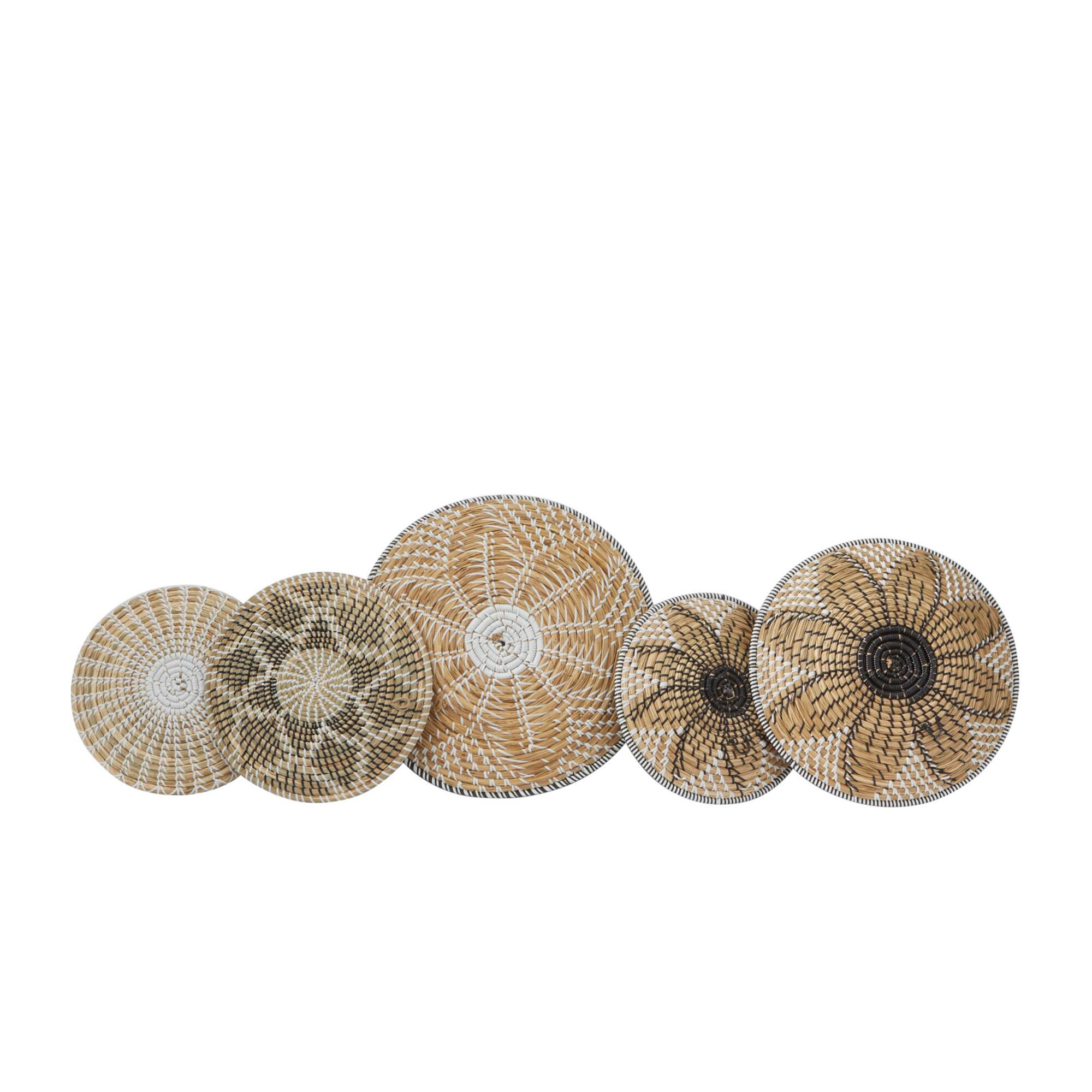 Brown Seagrass Bohemian Wall Decor, Set of 5 13", 19", 16", 14"